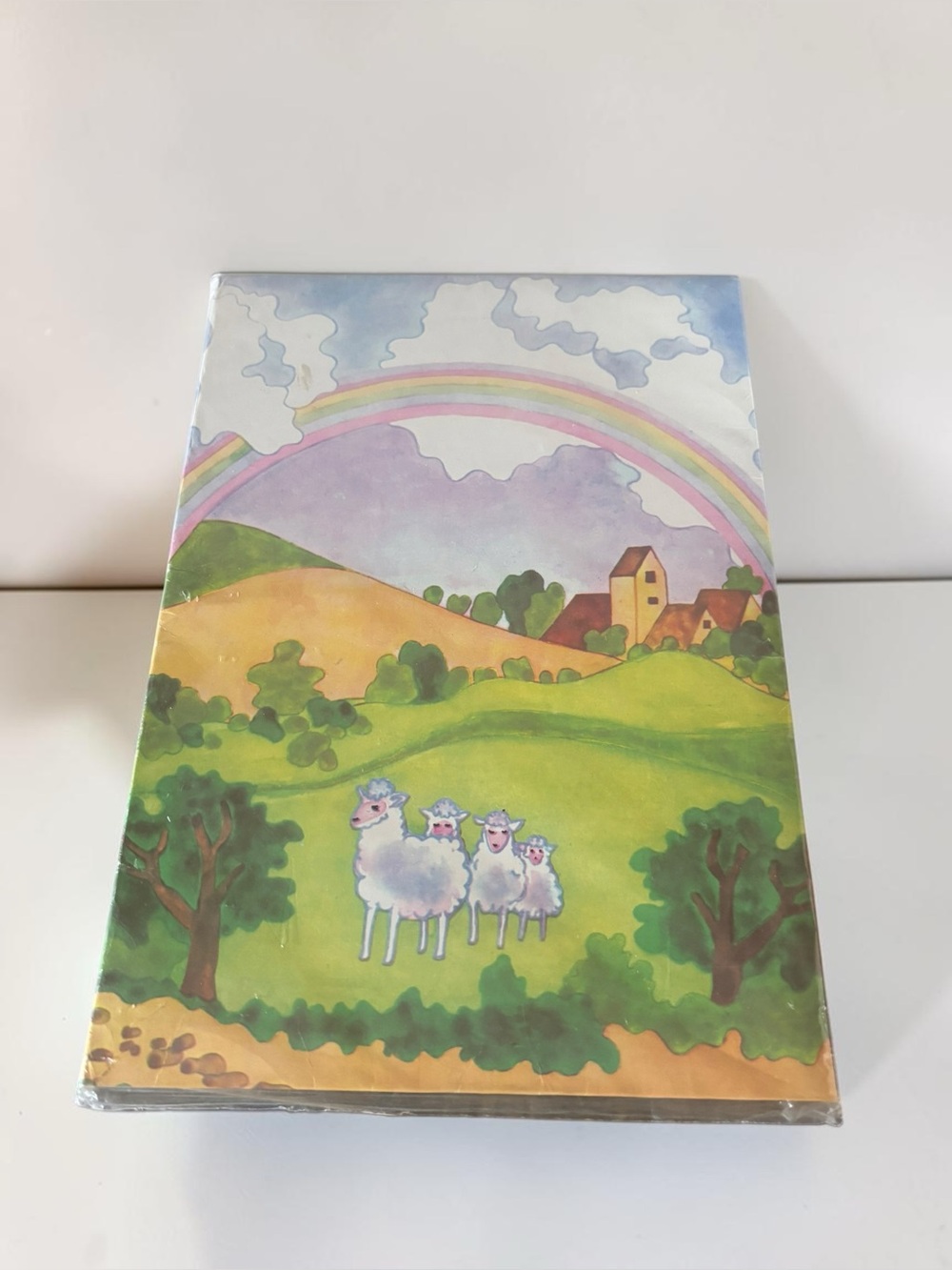 Vintage East Germany GDR Stationery Set Rainbow Sheep 30 Sheets 15 Envelopes